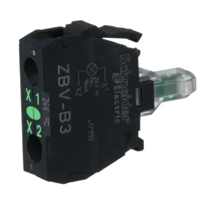Bloco De Contato Luminoso Led Verde 24v Zbvb3 Schneider