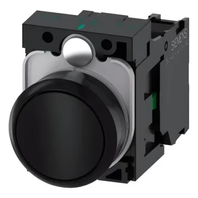 Botão Frontal Redondo Preto Siemens 3su1100-0ab10-1ba0 Preto