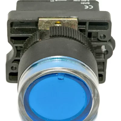 Botão Pulsador Tipo Iluminado 22mm Azul 1na 24v