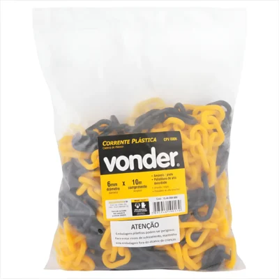 Corrente Plástica 6 Mm Amarela E Preta - Vonder